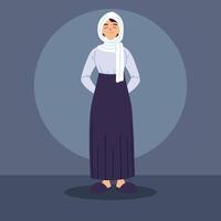 femme musulmane en costume traditionnel vecteur