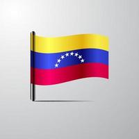 le venezuela agitant le vecteur de conception de drapeau brillant