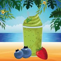 boisson aux fruits tropicaux et smoothie vecteur