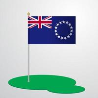 mât de drapeau des îles Cook vecteur