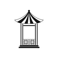 une icône de pavillon de lotus japonais, style simple vecteur