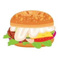 vecteur de dessin animé d'icône de burger de sauce. petit pain au fromage