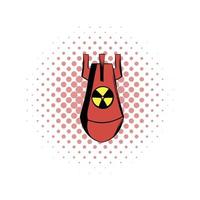 icône de bande dessinée bombe rouge atomique vecteur