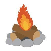 icône de dessin animé de feu de camp vecteur