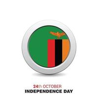 vecteur de carte de conception de la fête de l'indépendance de la zambie