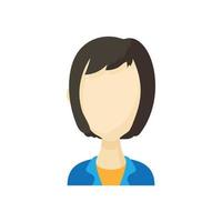 icône de femme coupe de cheveux avatar kare, style cartoon vecteur