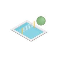 icône isométrique 3d de volleyball de piscine vecteur