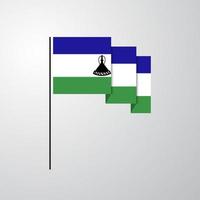 lesotho agitant le drapeau fond créatif vecteur