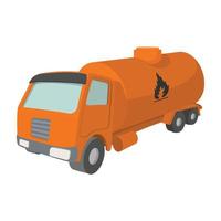 icône de dessin animé de camion de pétrole orange vecteur