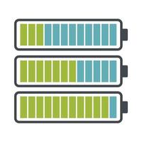 batterie avec icône de niveau de charge différent vecteur