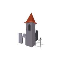 icône de la tour gothique halloween, style cartoon vecteur