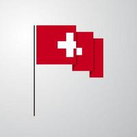suisse agitant le drapeau fond créatif vecteur