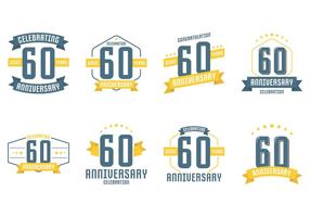 60e anniversaire Symboles vecteur