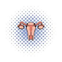 icône de l'utérus et des ovaires, style bande dessinée vecteur