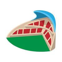 stade de sport avec icône de dessin animé de canopée vecteur