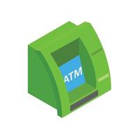 Icône de distributeur automatique de billets de banque atm, style 3d isométrique vecteur