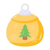 une icône plate personnalisable de boule de Noël vecteur
