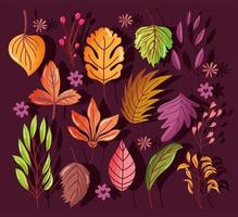 composition de fond automne avec des feuilles vecteur