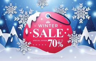 affiche des soldes d'hiver vecteur