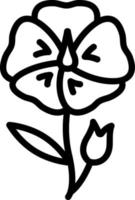 icône de ligne pour la fleur de lin vecteur