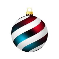 jouet ou boule d'arbre de Noël arc-en-ciel de couleur bleu et rouge vecteur