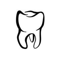 symbole de dent pour logo, dentisterie, vecteur monochrome