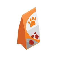 emballage d'icône de nourriture pour chien, style 3d isométrique vecteur