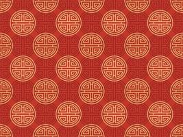 nouvel an chinois fond traditionnel zodiaque japonais vecteur modèle sans couture riche rouge lunaire cny