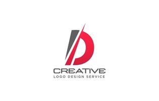 logo professionnel lettre d ou logo rouge d vecteur