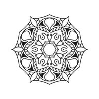 fleur de mandala simple noir et blanc pour livre de coloriage. éléments décoratifs d'époque vecteur