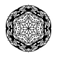 fleur de mandala simple noir et blanc pour livre de coloriage. éléments décoratifs d'époque. illustration vectorielle de motif oriental. vecteur