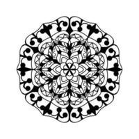 fleur de mandala simple noir et blanc pour livre de coloriage. éléments décoratifs d'époque. illustration vectorielle de motif oriental. vecteur