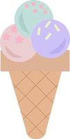 crème glacée dans un style cartoon lumineux. vecteur de crème glacée dans de belles couleurs isolé sur fond blanc.