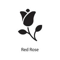 illustration de conception d'icône solide vecteur rose rouge. symbole d'amour sur fond blanc fichier eps 10