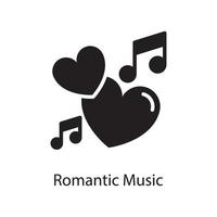 illustration de conception d'icône solide vecteur de musique romantique. symbole d'amour sur fond blanc fichier eps 10
