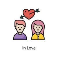 dans l'illustration de conception d'icône de contour rempli de vecteur d'amour. symbole d'amour sur fond blanc fichier eps 10