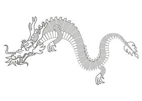 coloriage bête dragon asiatique vecteur