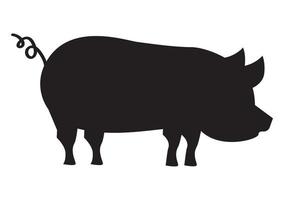 silhouette de porc animal de ferme vecteur