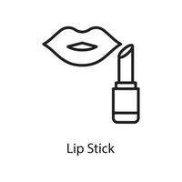 illustration de conception d'icône de contour de vecteur de bâton de lèvre. symbole d'amour sur fond blanc fichier eps 10