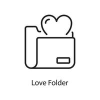 illustration de conception d'icône de contour de vecteur de dossier d'amour. symbole d'amour sur fond blanc fichier eps 10