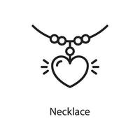 illustration de conception d'icône de contour de vecteur de collier. symbole d'amour sur fond blanc fichier eps 10