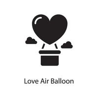 illustration de conception d'icône solide de vecteur de ballon à air d'amour. symbole d'amour sur fond blanc fichier eps 10