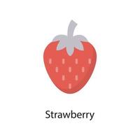illustration de conception d'icône plate vecteur fraise. symbole d'amour sur fond blanc fichier eps 10