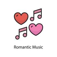 illustration de conception d'icône de contour rempli de vecteur de musique romantique. symbole d'amour sur fond blanc fichier eps 10