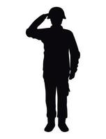 soldat saluant silhouette vecteur