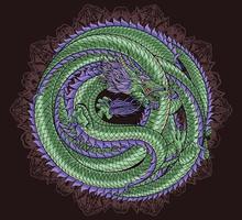 illustration de dragon oriental design premium