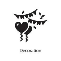 illustration de conception d'icône solide vecteur de décoration. symbole d'amour sur fond blanc fichier eps 10