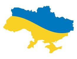 drapeau ukrainien sur la carte vecteur