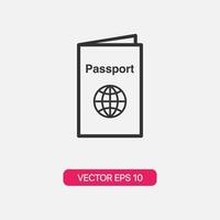 icône de passeport de style linéaire vecteur