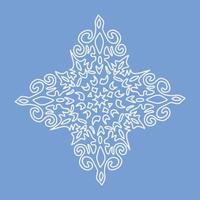 ornement décoratif sur fond bleu. flocon de neige. illustration vectorielle. vecteur